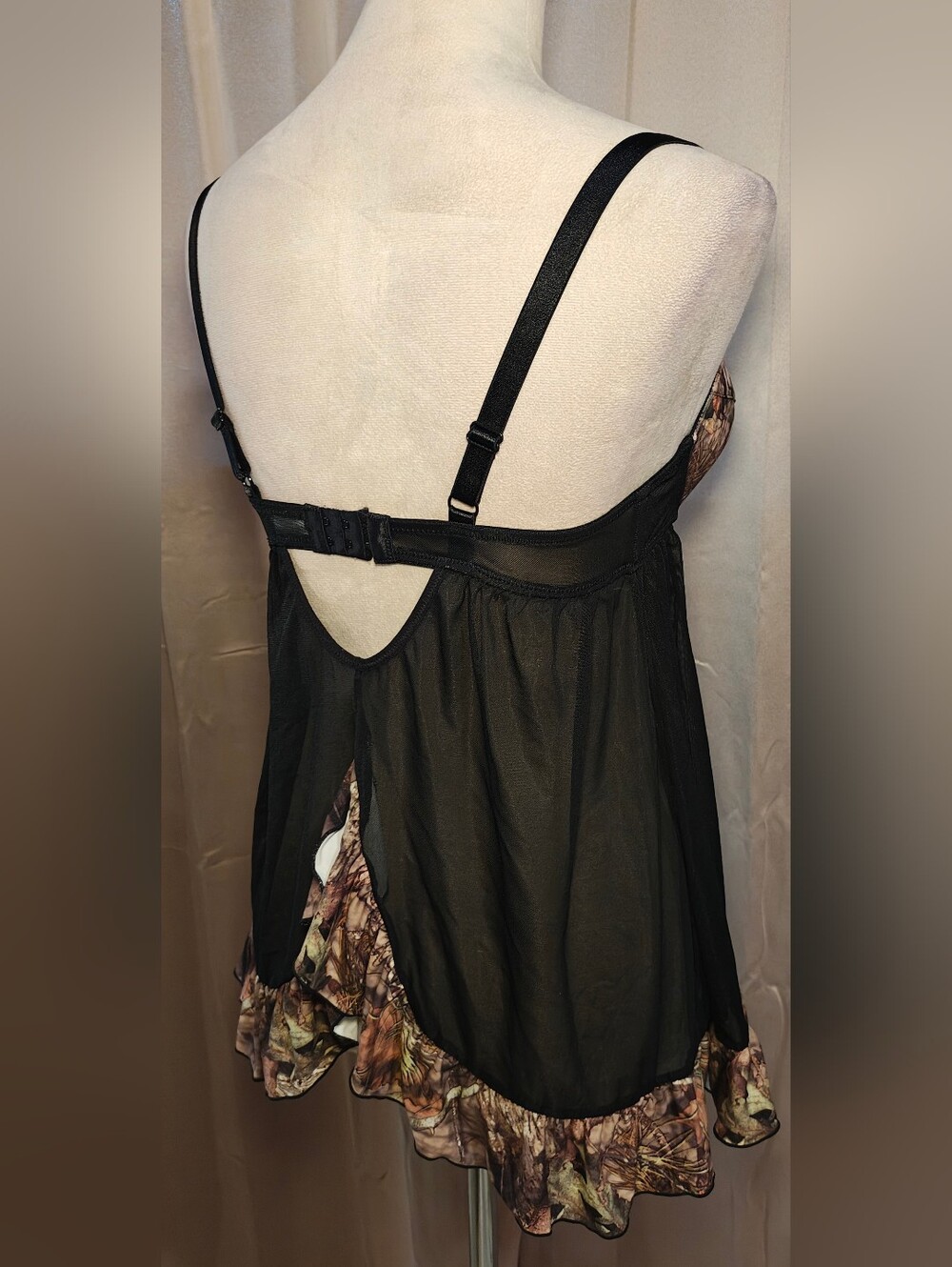 Y2K Wilderness Dreams Camo Lingerie Babydoll Slip Dress. - Picture 7 of 12
